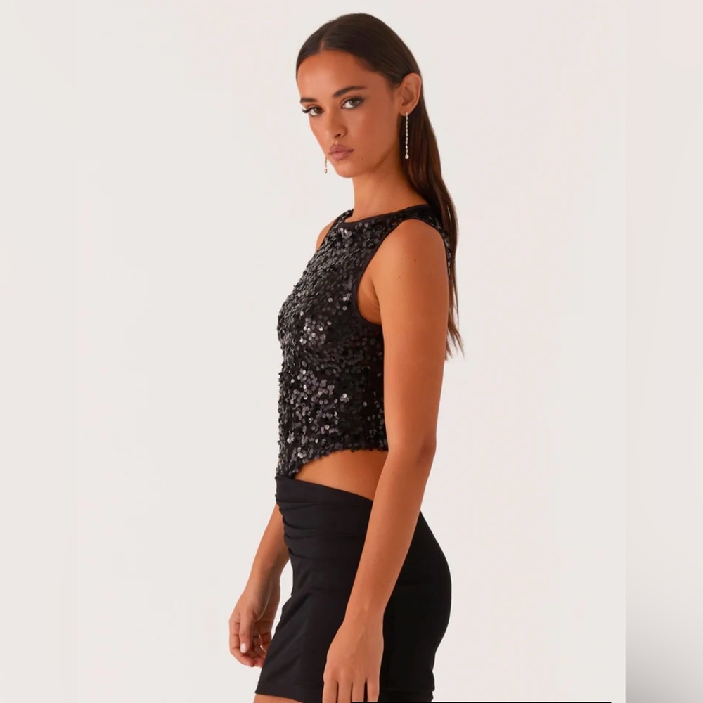 Peppermayo Black Sequin Cutout Mini Dress - Picture 4 of 9
